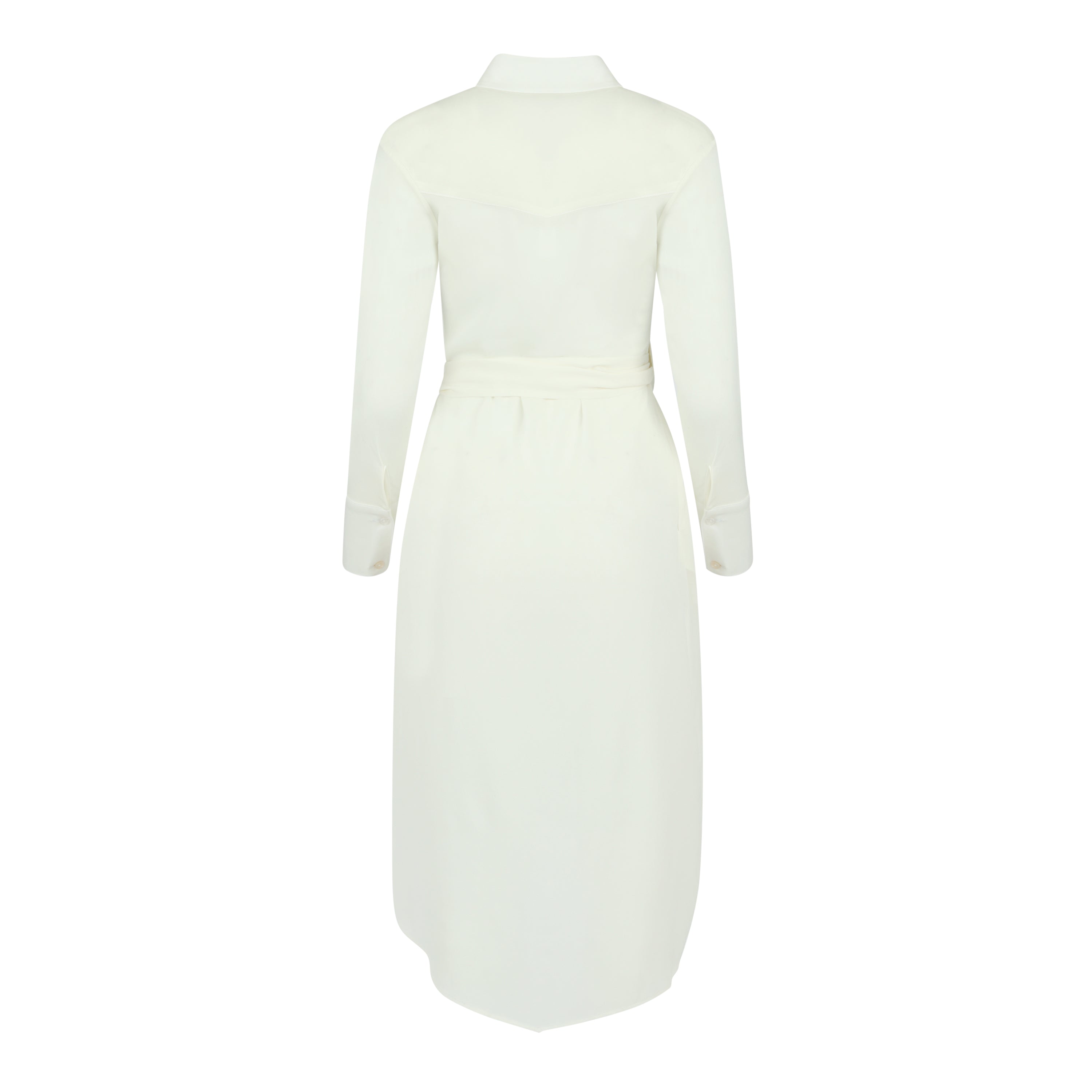 White Asymmetrical Button Down Dress