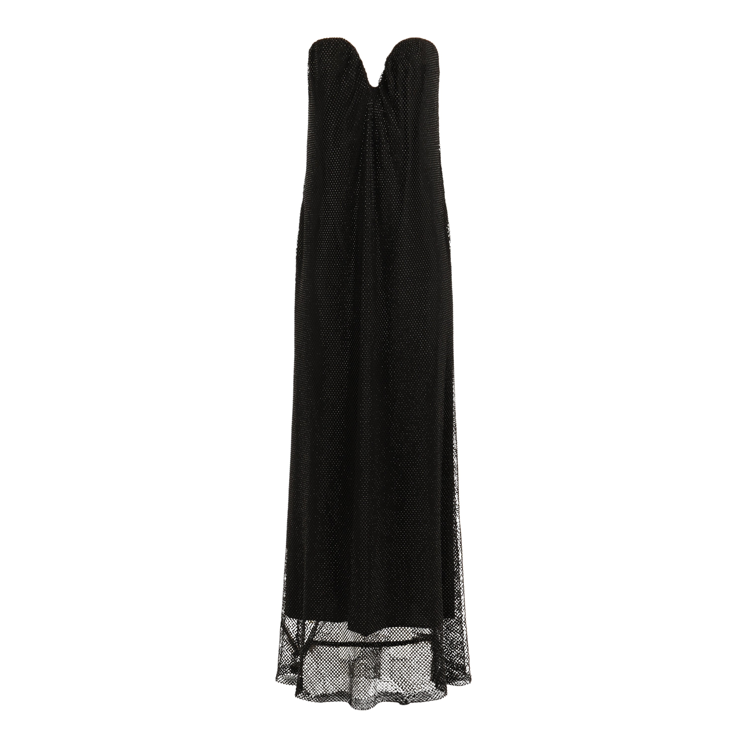 Black Crystal Strapless Hidden Corset Gown