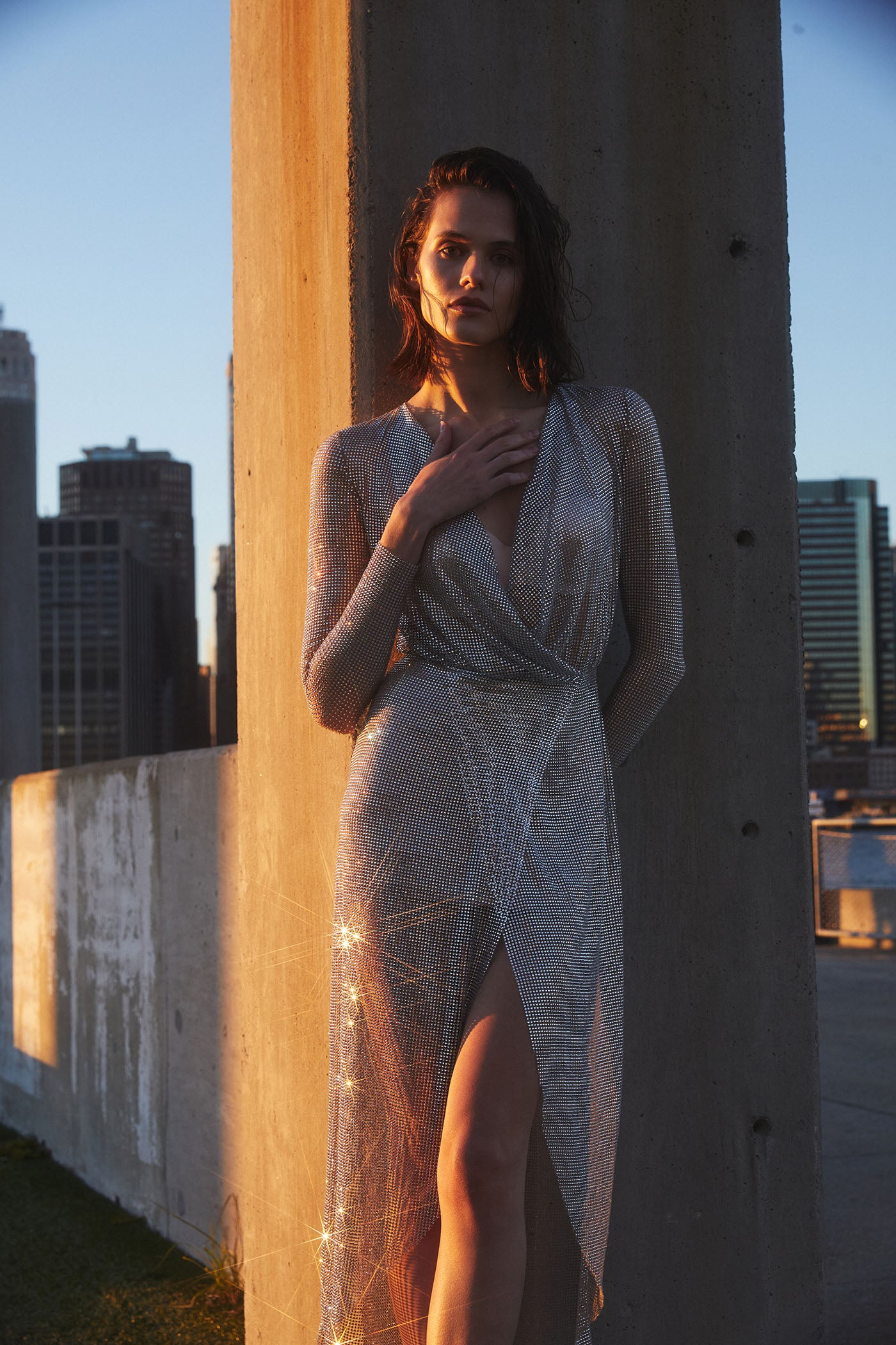 Naomi Swarovski Crystal Wrap Dress