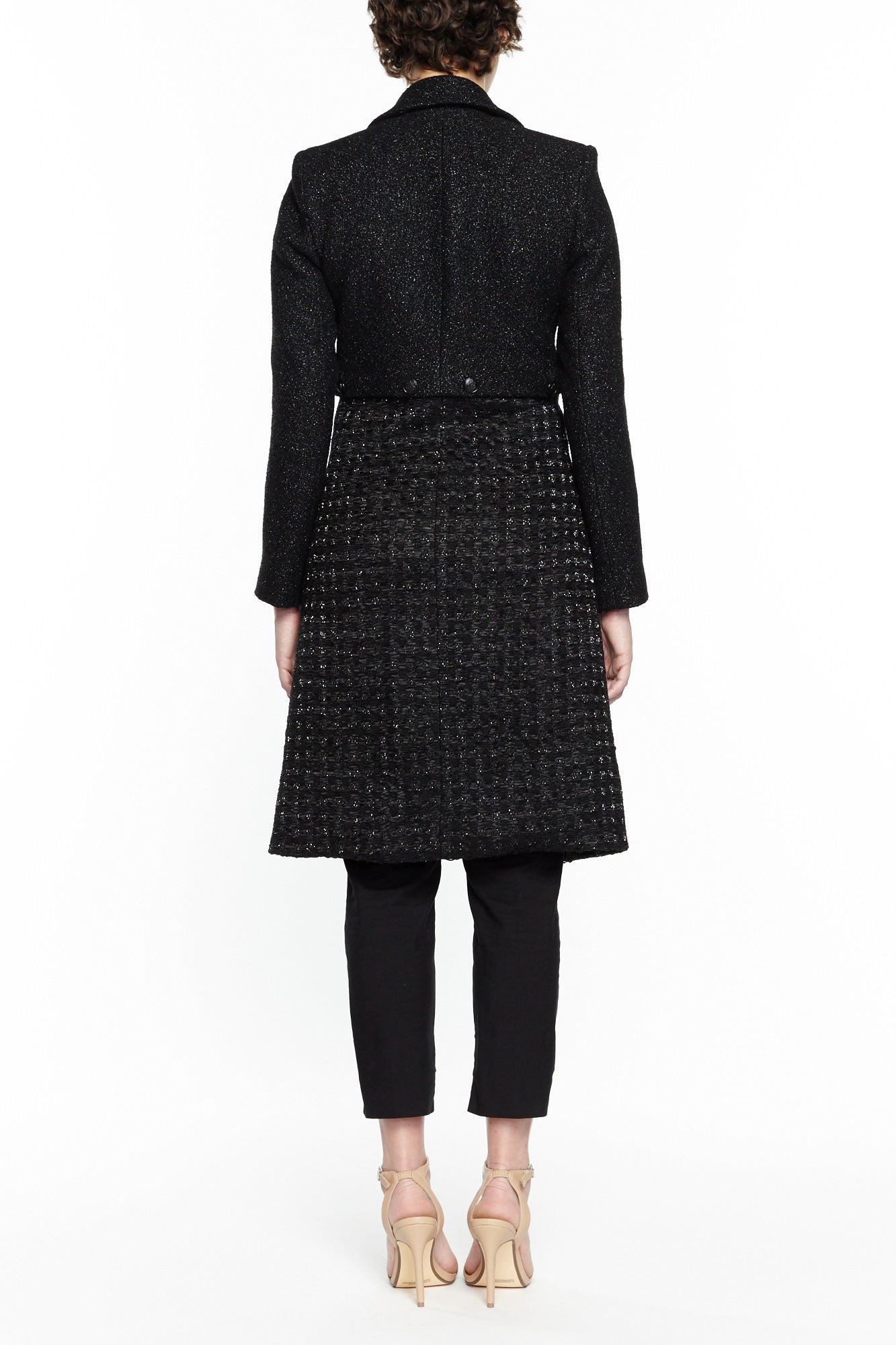 COCO BLACK TWILL AND TWEED JACKET, Outerwear