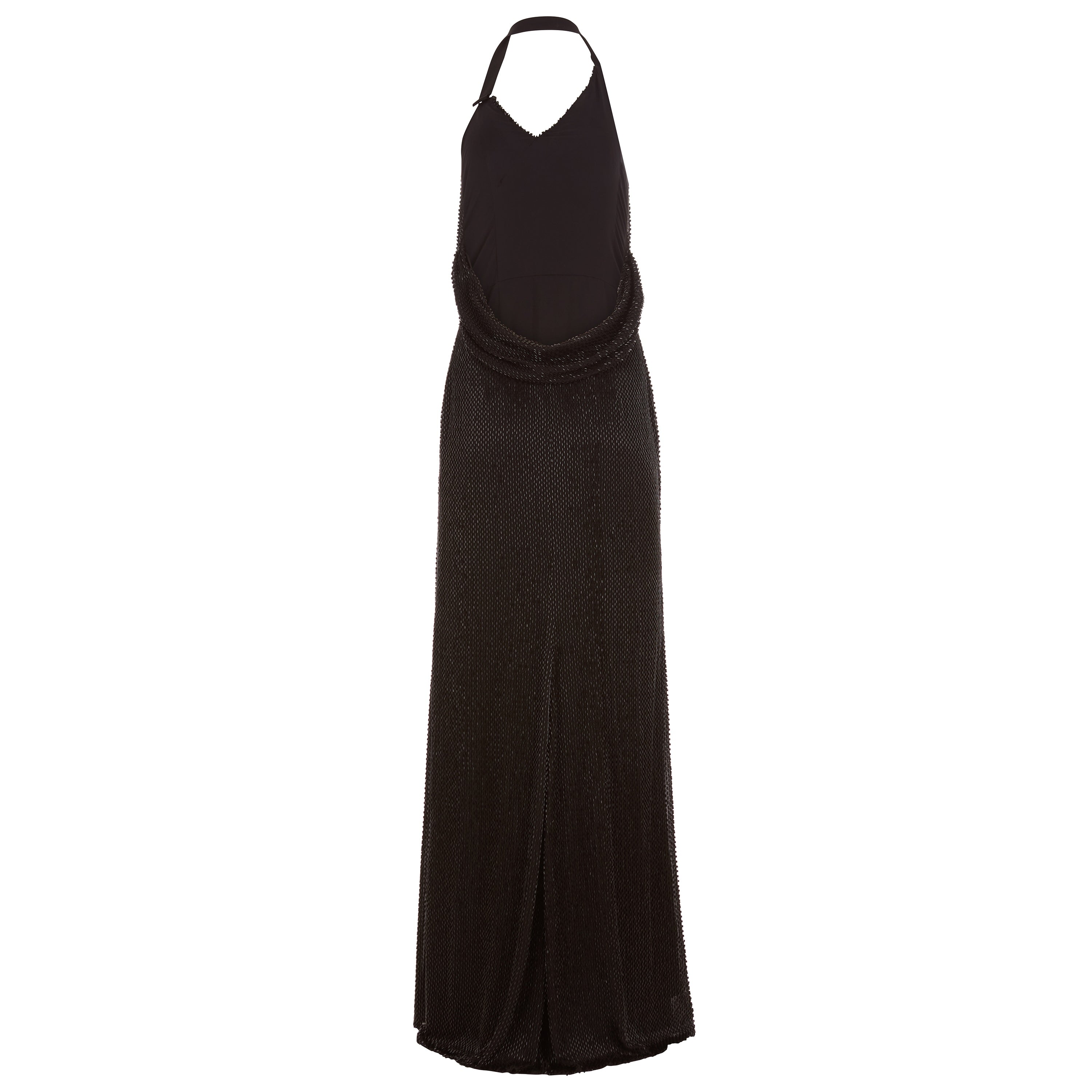 Bugle Bead Cowl Gown Black