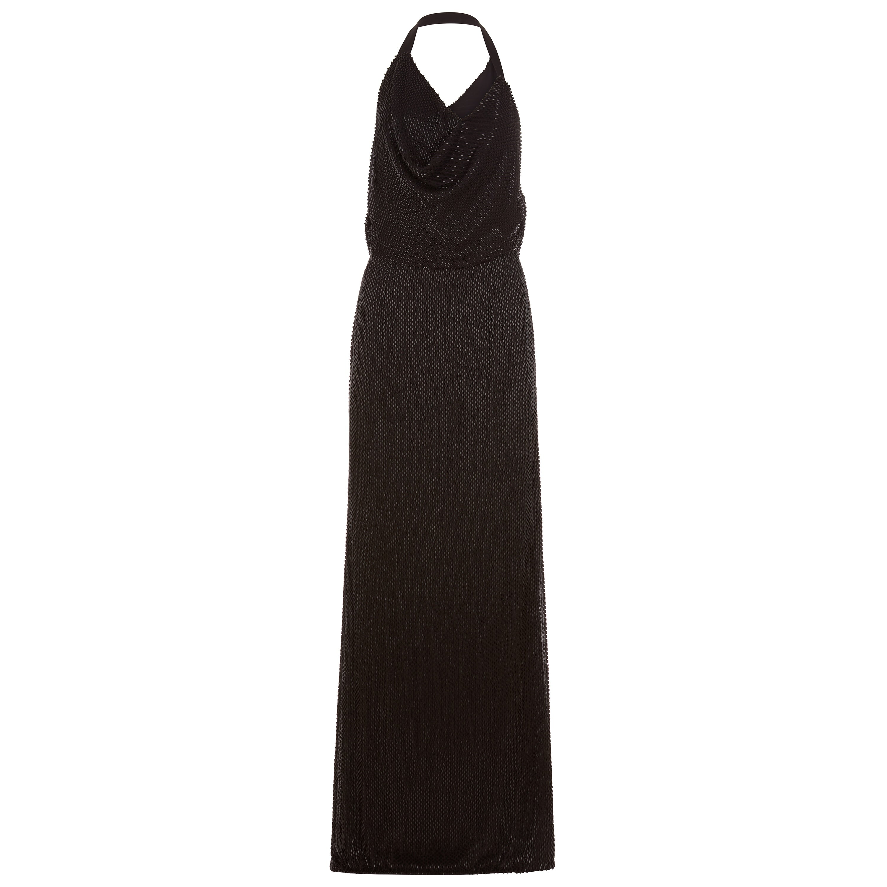 Bugle Bead Cowl Gown Black