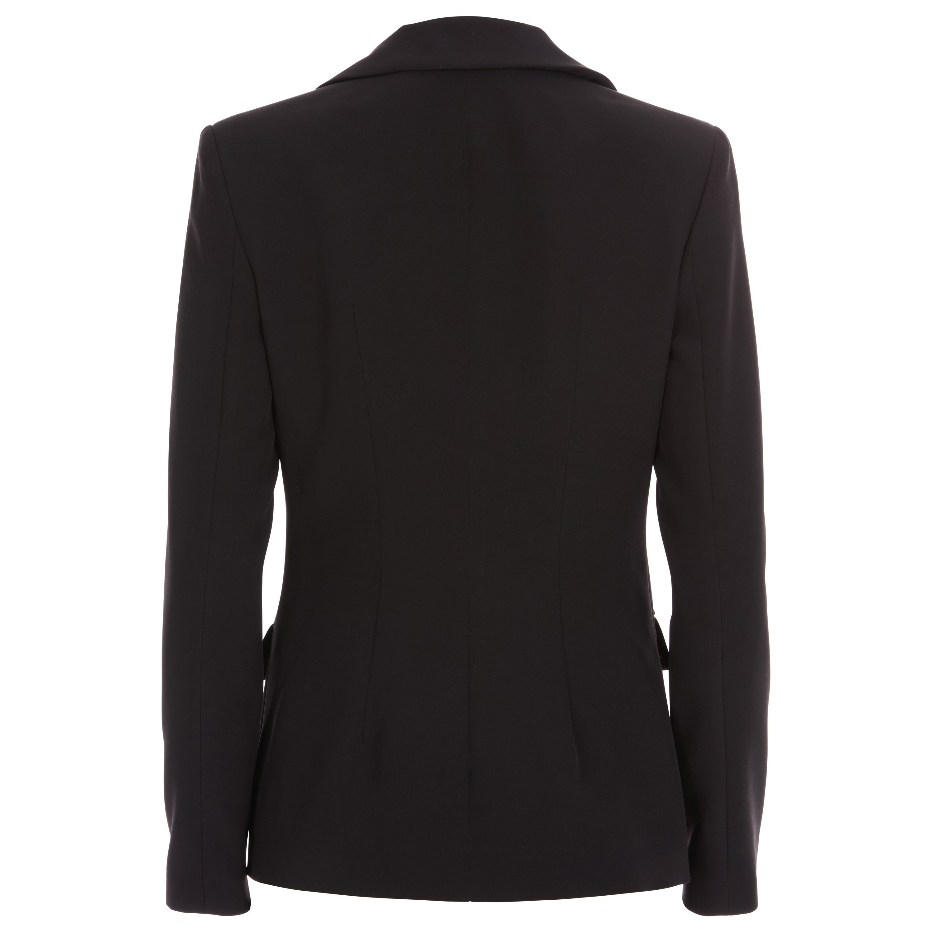 Stretch Wool Crepe Two Layer Blazer Black